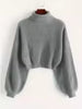 High-Neck Knit Sweater for Women, Burgundy Knit Sweater,Everyday Commuter Versatile Top